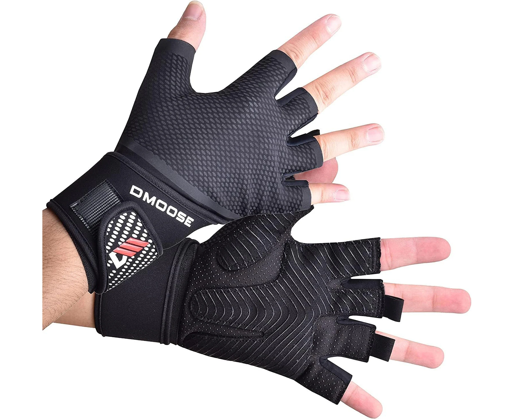 DMoose Workout Gloves for Men and Women, Weight Lifting Gloves with or Without Wrist Support, Full Palm Protection, Perfect Grip for Deadlift,Fitness, Gym