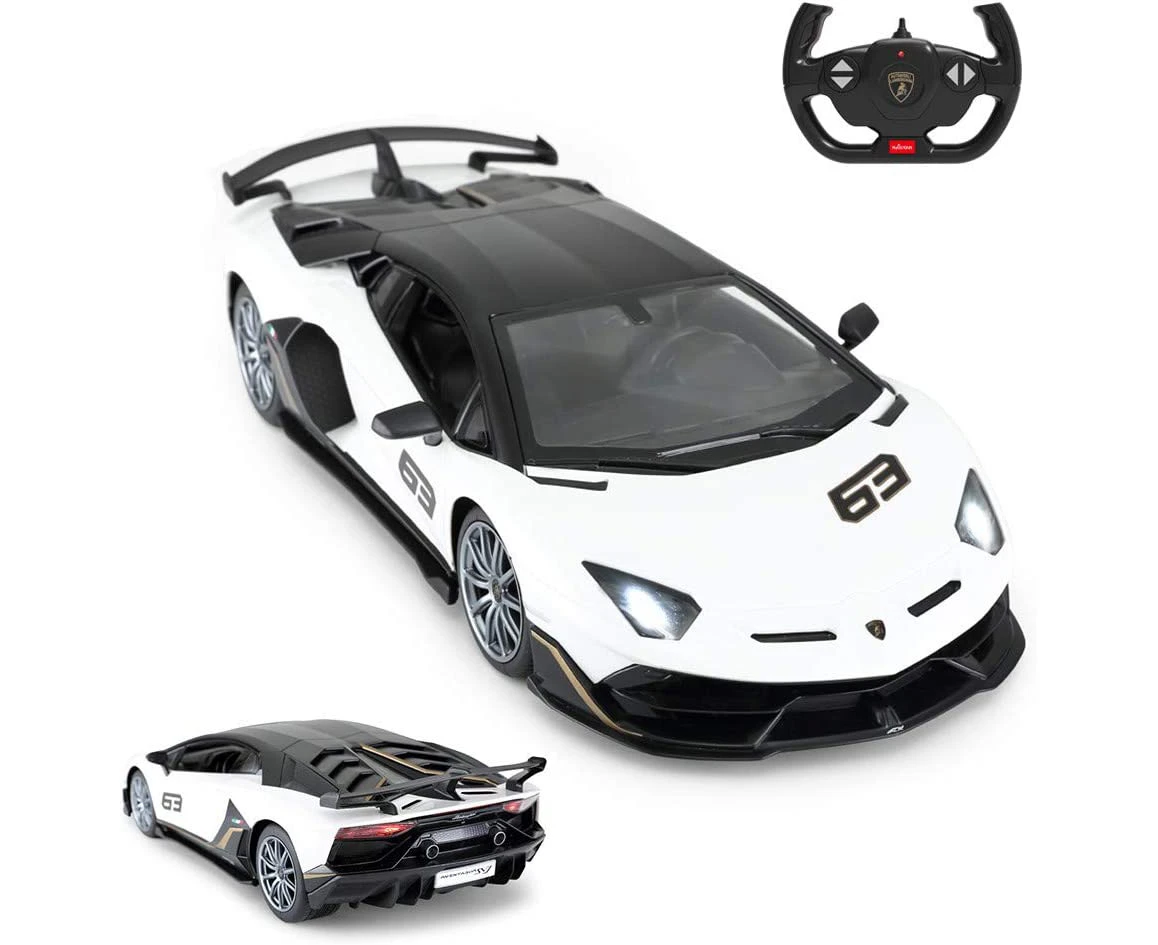 RASTAR Lamborghini Remote Control Car, 1/24 RC Lamborghini Aventador SVJ RC Model Toy Car, Yellow