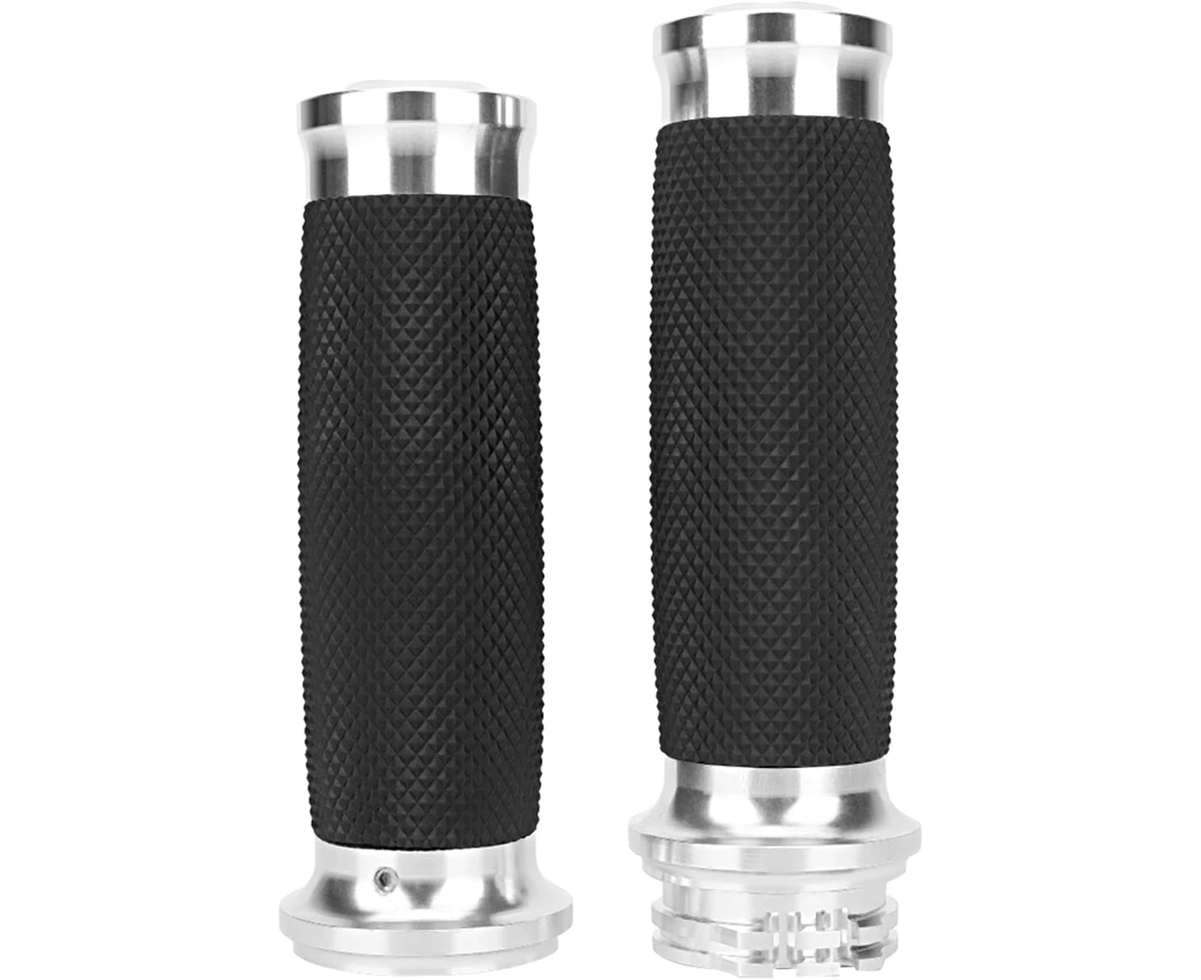 1 Pair Universal Motorcycle Hand Grips, Motorcycle 25mm Handgrip Aluminum Rubber Anti Slip Handlebar Grip Cover, Handlebar Replacement for Most Motorcycles