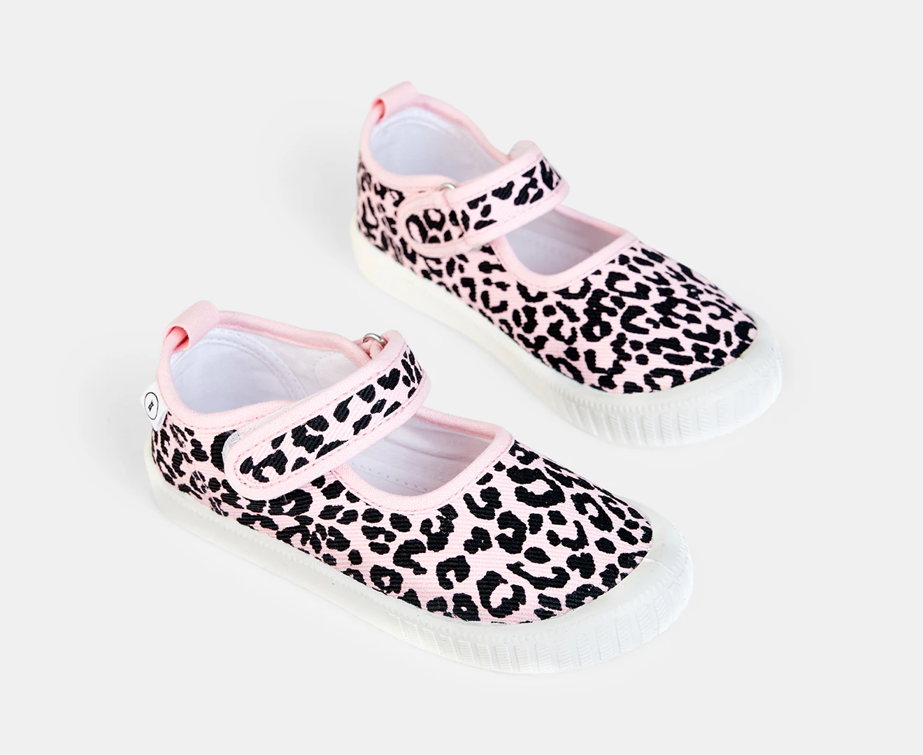 Walnut Girls' Mary Jane Canvas Sneakers - Blush Leopard