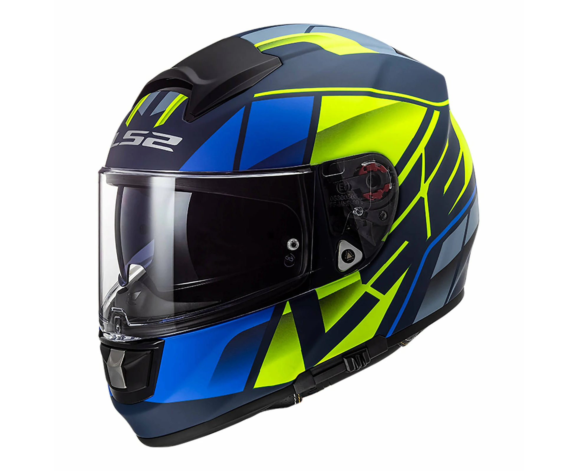 LS2 FF397 Vector Evo Kripton Helmet - Matte Blue / Hi-Vis