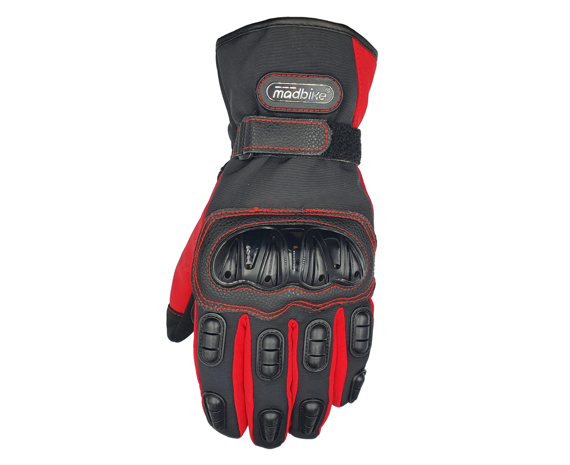 Motorbike Winter Gloves Carbon Fiber Motorcycle Thermal Gloves Ski Snow - Red