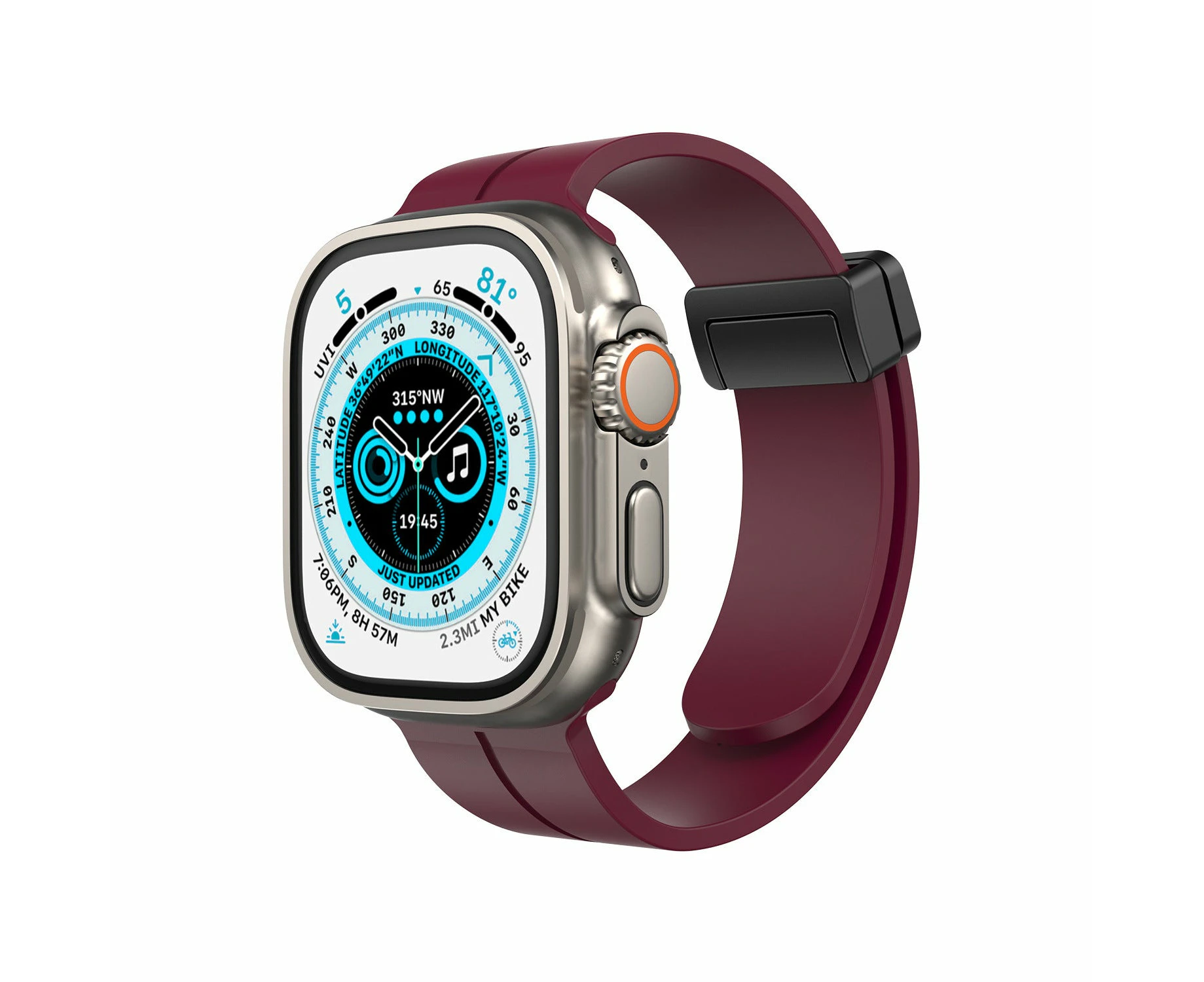 For Apple Watch iWatch Quick Magnetic Sports Band Strap Series 8 7 6 5 4 3 2 38/40/41/42/44/45/49 - RED WINE