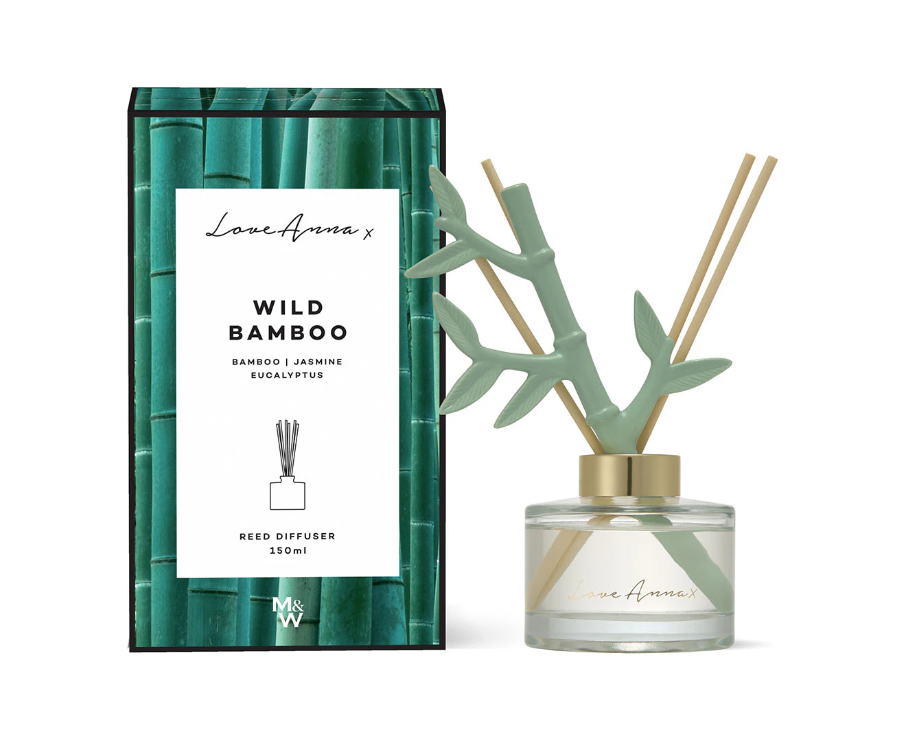 Love Anna Wild Bamboo, Jasmine & Eucalyptus Reed Diffuser 150mL