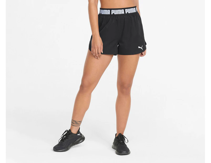 Puma Women's 3-Inch Train Strong Woven Shorts - Black