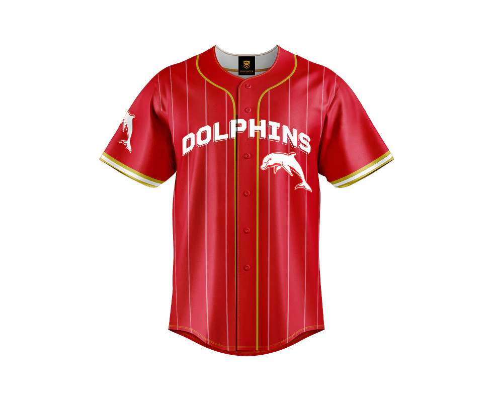 Dolphins NRL Baseball Jersey Slugger T Shirt Sizes S-5XL!