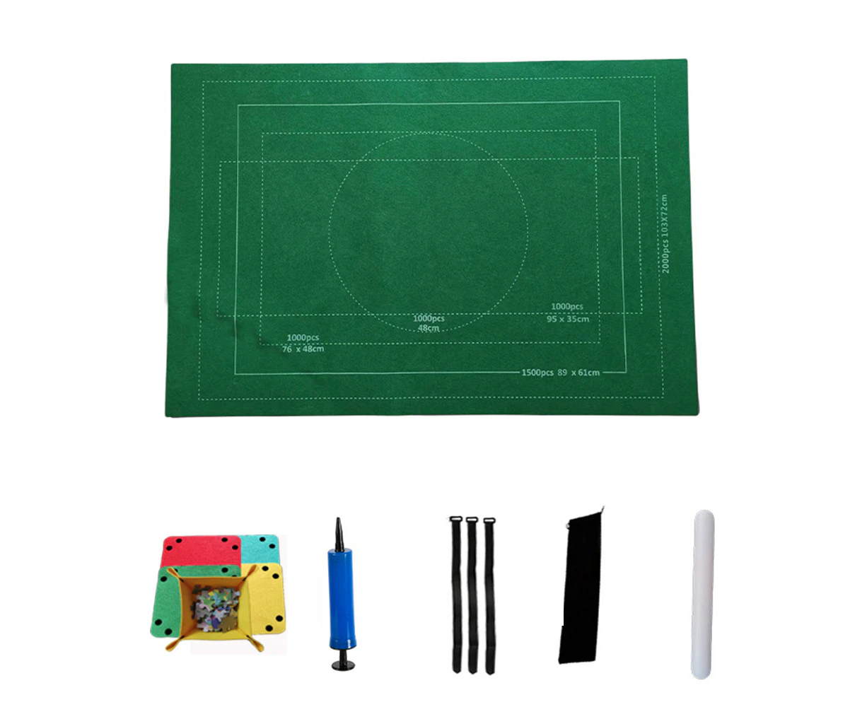 Puzzle Mat Professional Puzzle Roll Puzzle Pad Felt Mat for 1000/1500/2000 Puzzles (Green)