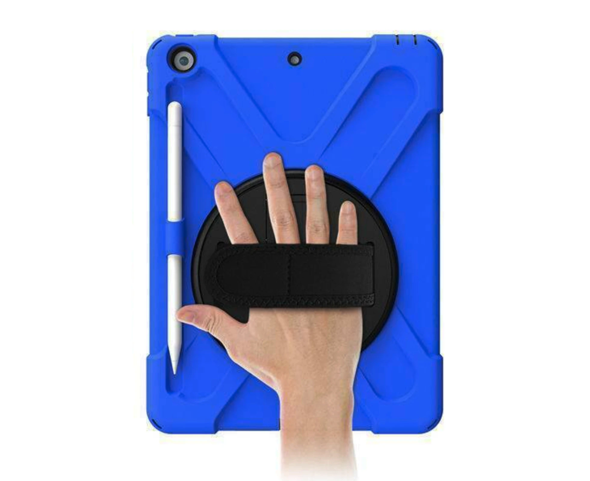 StylePro, shockproof case with hand strap & rotating stand for iPad 7th, 8th & 9th gen, 10.2 blue