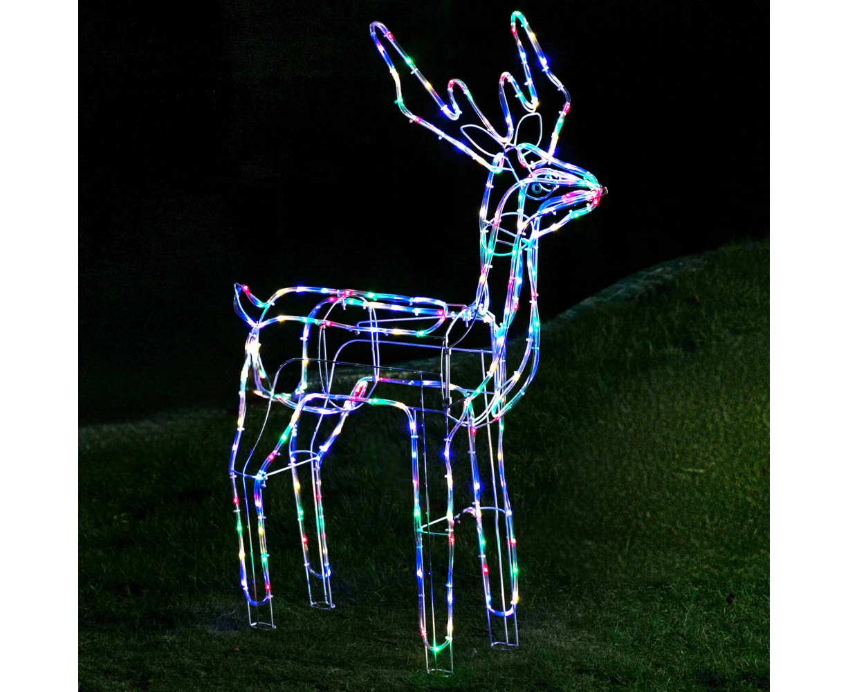 Stockholm 110x83x53CM Christmas Lights 220 LED Motif Lights Standing Reindeer Multi Colour