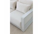 Whitehaven 3 Seater Outdoor Aluminium Lounge with Sunbrella Cushions - Outdoor Aluminium Lounges - White