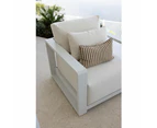 Whitehaven 2+1+1 Outdoor Aluminium Lounge Set with Sunbrella Cushions with Santorini Coffee Table - Outdoor Aluminium Lounges - White