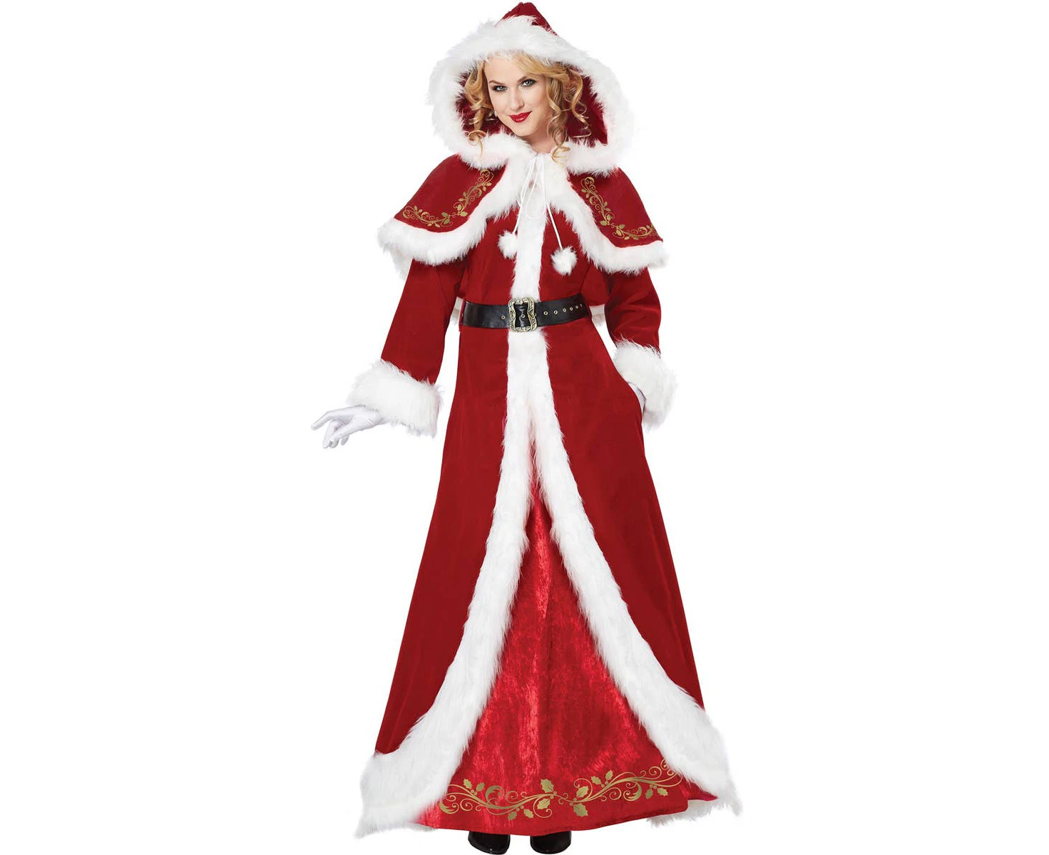 Mrs Claus Deluxe Women's Christmas Costume Genuine California Costumes - New