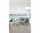 Whitehaven 3+2+1 Seater Outdoor Aluminium Lounge with Hugo Coffee Table Set - Outdoor Aluminium Lounges - White