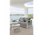 Whitehaven 3+2+1 Seater Outdoor Aluminium Lounge with Hugo Coffee Table Set - Outdoor Aluminium Lounges - White