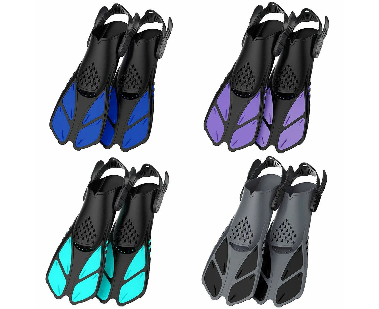 Adjustable Diving Flippers Swim Fins for Snorkeling Freestyle Training Gear