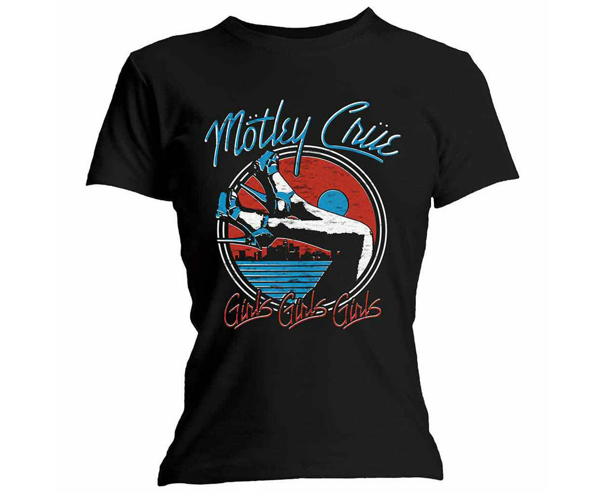 Motley Crue Heels Band Logo Skinny Fit T Shirt