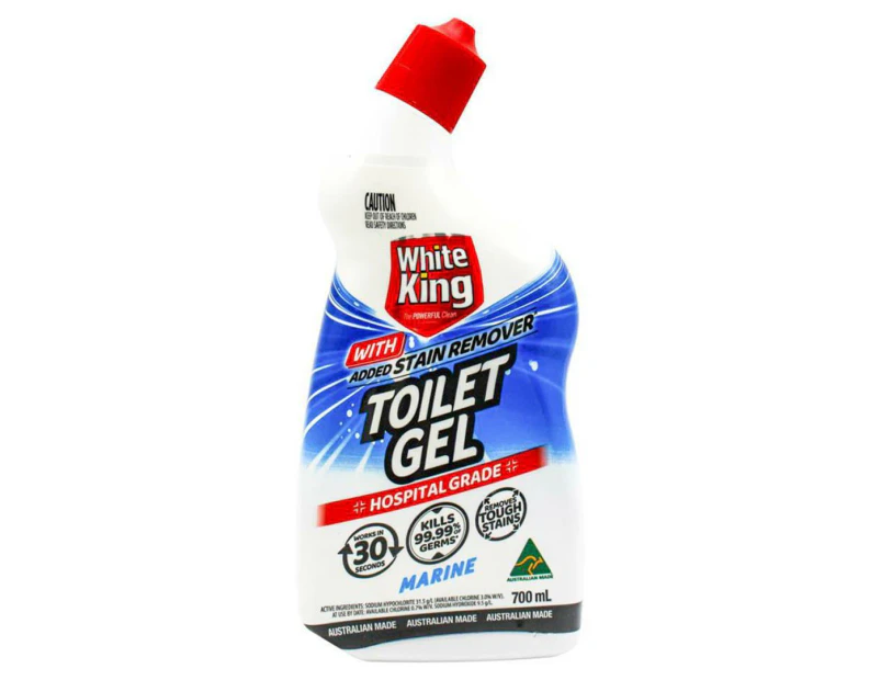 White King Toilet Gel w/ Stain Remover Marine 700mL