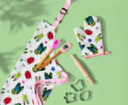 Maxwell & Williams 8-Piece Kids' Pete Cromer Garden Party Apron & Cookie Baking Set - Pink