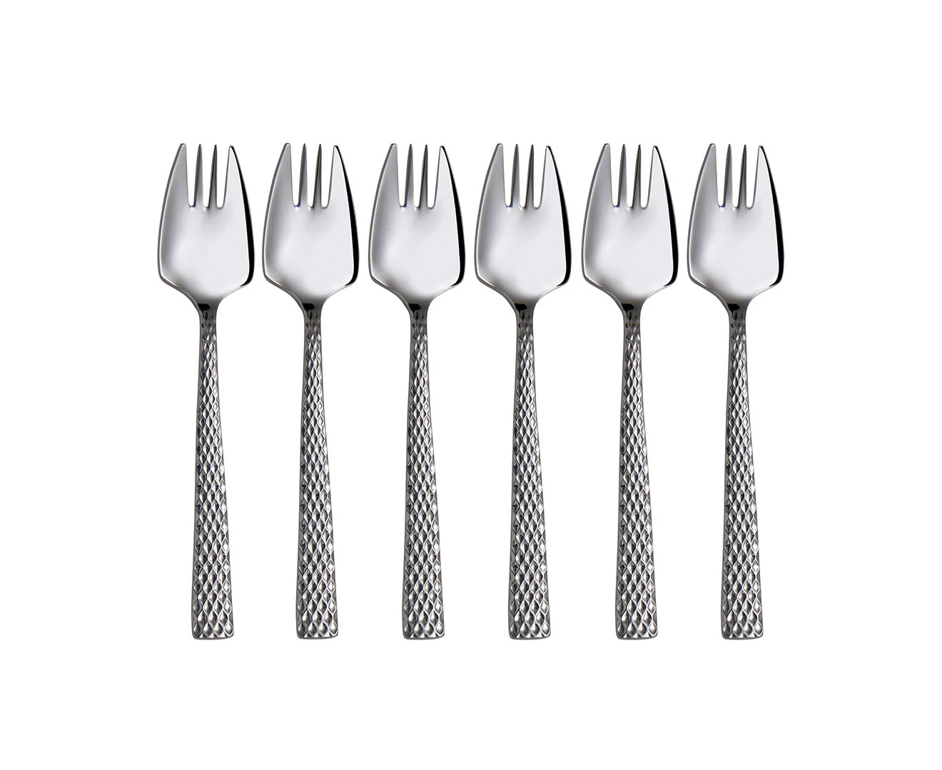 Set of 6 Maxwell & Williams Diamonds Buffet Forks - Silver