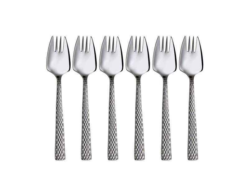 Set of 6 Maxwell & Williams Diamonds Buffet Forks - Silver