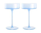 Set of 2 Maxwell & Williams 240mL Glamour Coupe Glasses - Blue