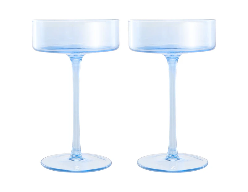 Set of 2 Maxwell & Williams 240mL Glamour Coupe Glasses - Blue