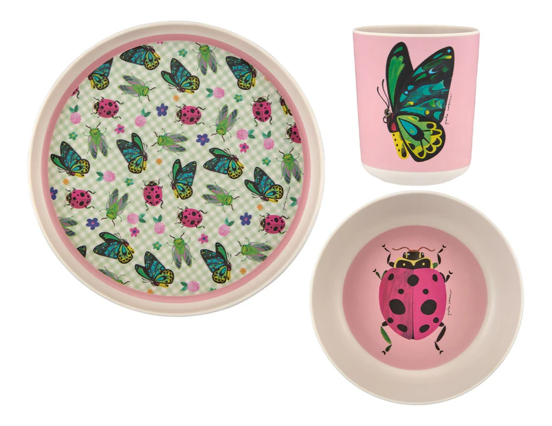 Maxwell & Williams 3-Piece Kids' Pete Cromer Garden Party Dinner Set - Pink