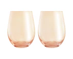 Set of 2 Maxwell & Williams 540mL Glamour Stemless Glasses - Coral