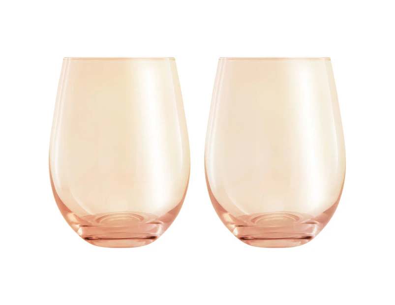 Set of 2 Maxwell & Williams 540mL Glamour Stemless Glasses - Coral