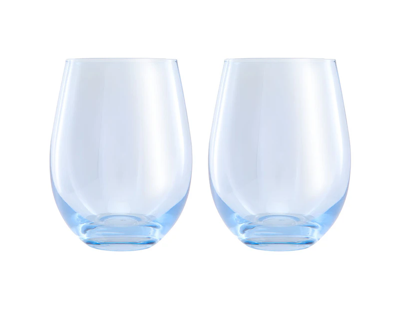 Set of 2 Maxwell & Williams 540mL Glamour Stemless Glasses - Blue