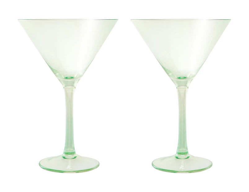 Set of 2 Maxwell & Williams 230mL Glamour Martini Glasses - Green