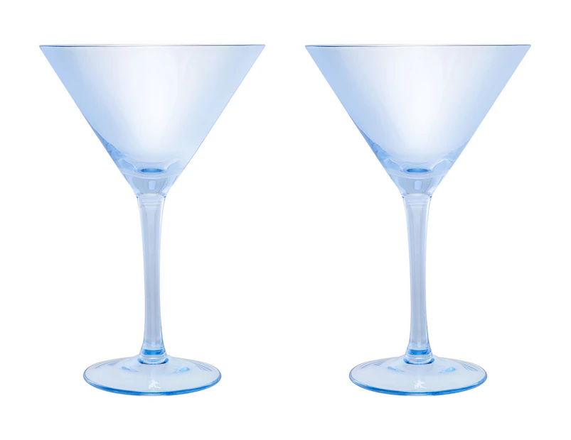 Set of 2 Maxwell & Williams 230mL Glamour Martini Glasses - Blue