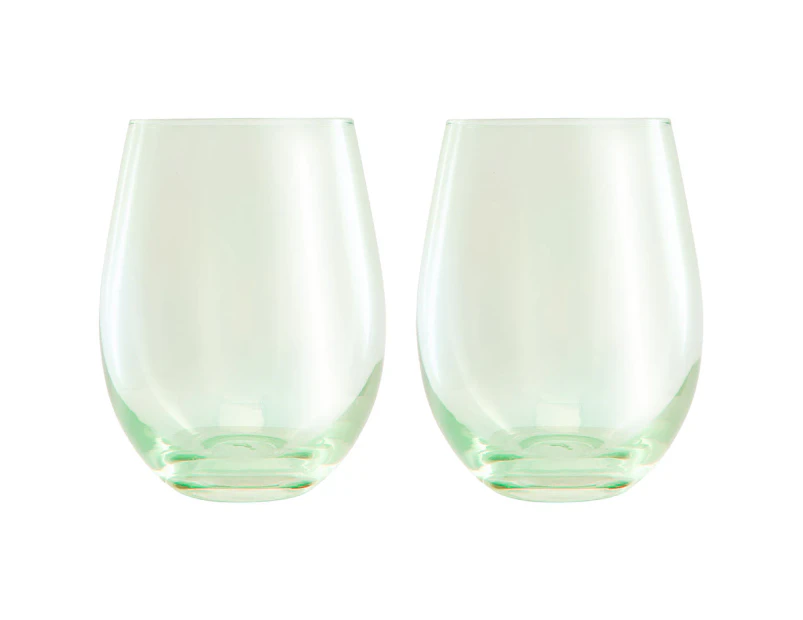 Set of 2 Maxwell & Williams 540mL Glamour Stemless Glasses - Green