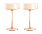 Set of 2 Maxwell & Williams 240mL Glamour Coupe Glasses - Coral