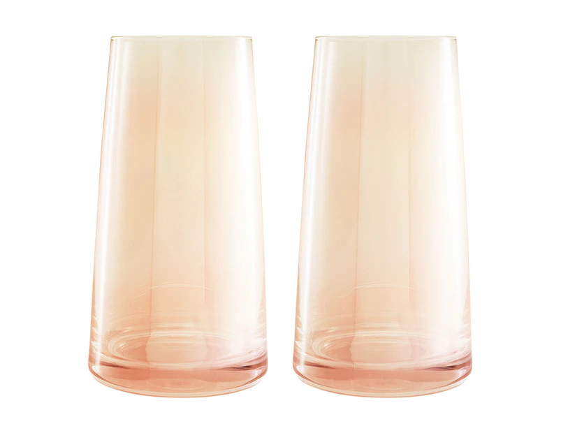 Set of 2 Maxwell & Williams 480mL Glamour Highball Glasses - Coral