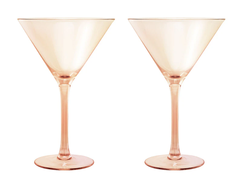 Set of 2 Maxwell & Williams 230mL Glamour Martini Glasses - Coral