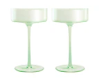 Set of 2 Maxwell & Williams 240mL Glamour Coupe Glasses - Green