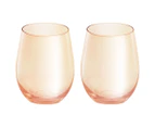 Set of 2 Maxwell & Williams 540mL Glamour Stemless Glasses - Coral