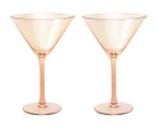 Set of 2 Maxwell & Williams 230mL Glamour Martini Glasses - Coral