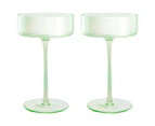 Set of 2 Maxwell & Williams 240mL Glamour Coupe Glasses - Green