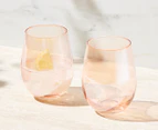 Set of 2 Maxwell & Williams 540mL Glamour Stemless Glasses - Coral