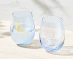 Set of 2 Maxwell & Williams 540mL Glamour Stemless Glasses - Blue