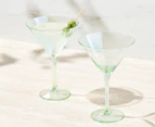 Set of 2 Maxwell & Williams 230mL Glamour Martini Glasses - Green