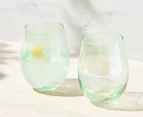 Set of 2 Maxwell & Williams 540mL Glamour Stemless Glasses - Green