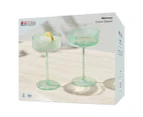 Set of 2 Maxwell & Williams 240mL Glamour Coupe Glasses - Green