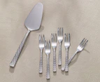 Maxwell & Williams 7-Piece Diamonds Cake Server & Fork Set - Silver