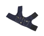 Dog Jean Jacket Harness Soft Comfortable Breathable Dog Denim Vest Harness with Nylon Leash for Pet Dog Cat Dark Blue M