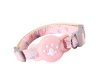 Soft Dog Collar Cute Looking Comfortable Cloth Positioning Dog Pet Collar for Garden Patio Pink