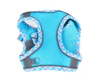 Pet Harness Leash Reflective Adjustable Escape Proof Cat Dog Walking Vest with Traction Rope for Outdoor Blue S