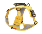 Dog Harness and Leash Safe Explosion Proof Reflective Double Protection Dog Training Harness Set with Pet Tag Yellow Yellow L